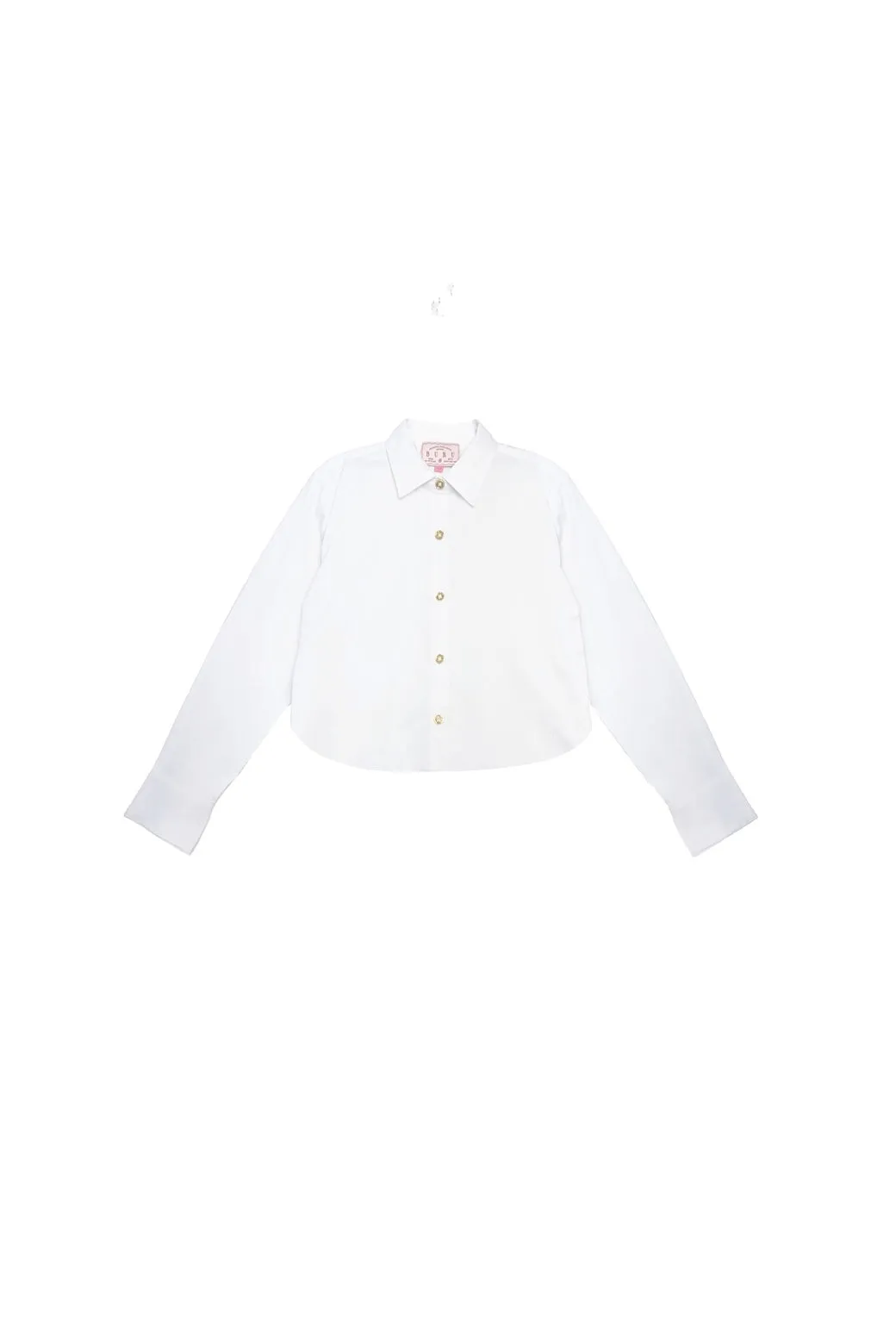 Sustainable Production Methods Mel Button Down Cropped Shirt - White