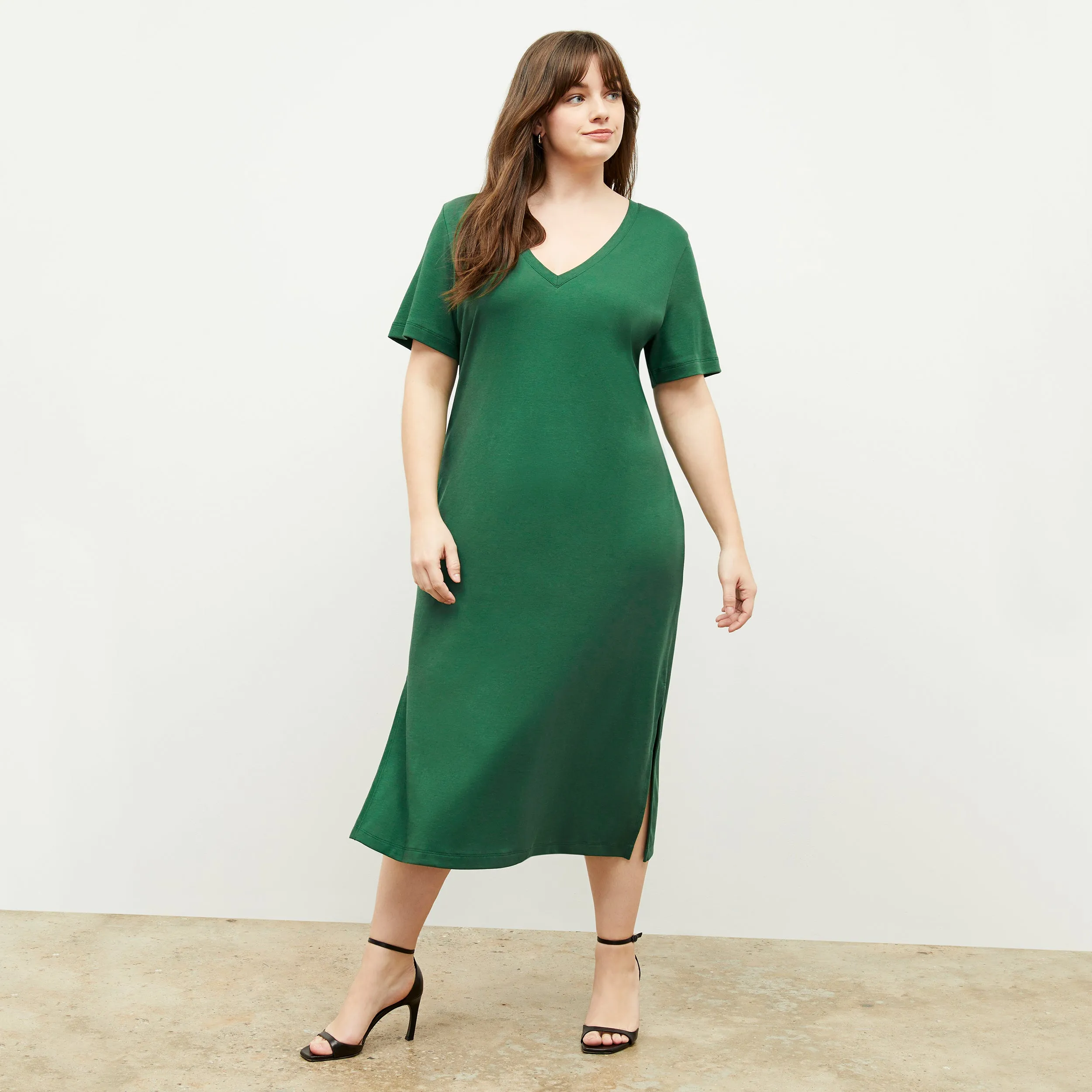 RibbedTrim Anti Pilling Technology Renee Dress - Pima Cotton :: Vine