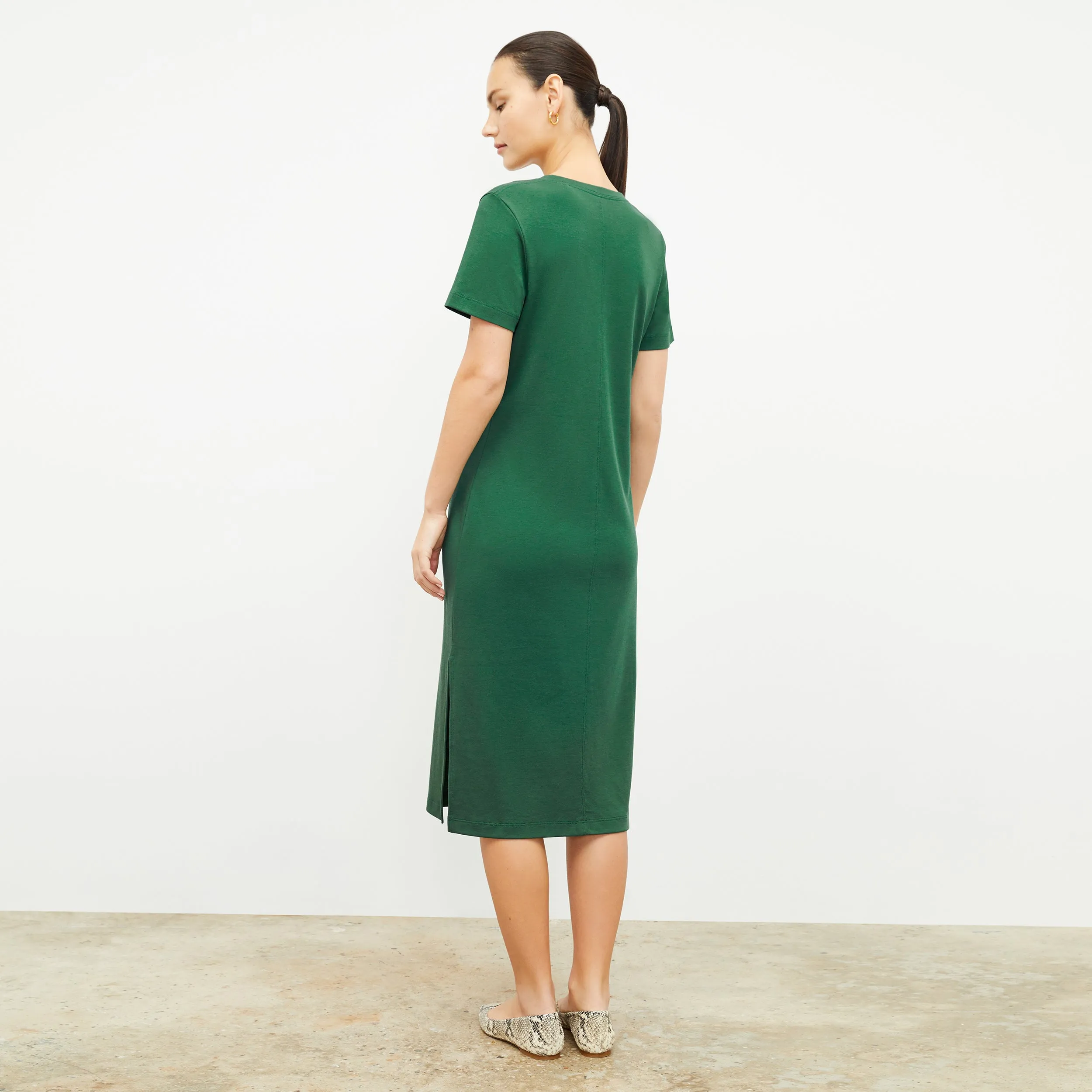 Renee Dress - Pima Cotton :: Vine UV Protective Coating Layered Collar