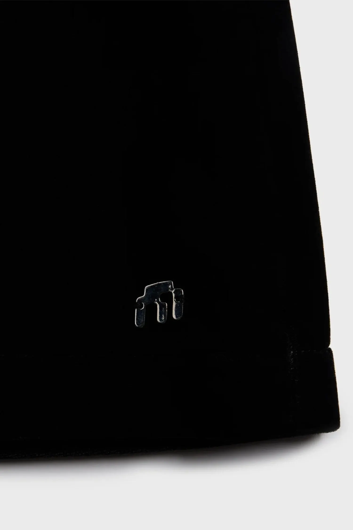 MICRO MINI SKIRT - BLACK VELVET Layered Hem Reinforcement