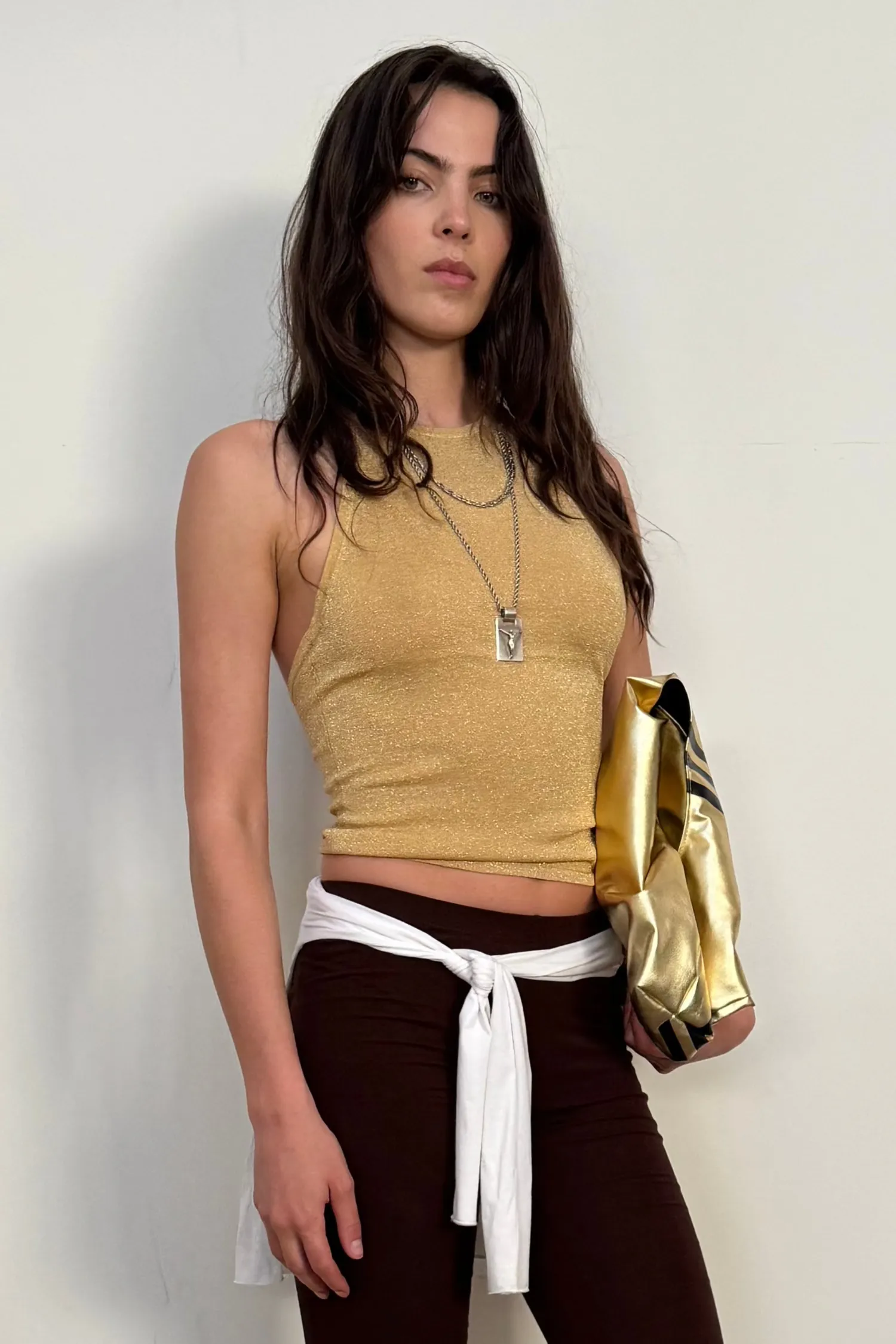 NATALIA TOP - GOLD Multi Directional Zipper Placement NaturalFiberBlend