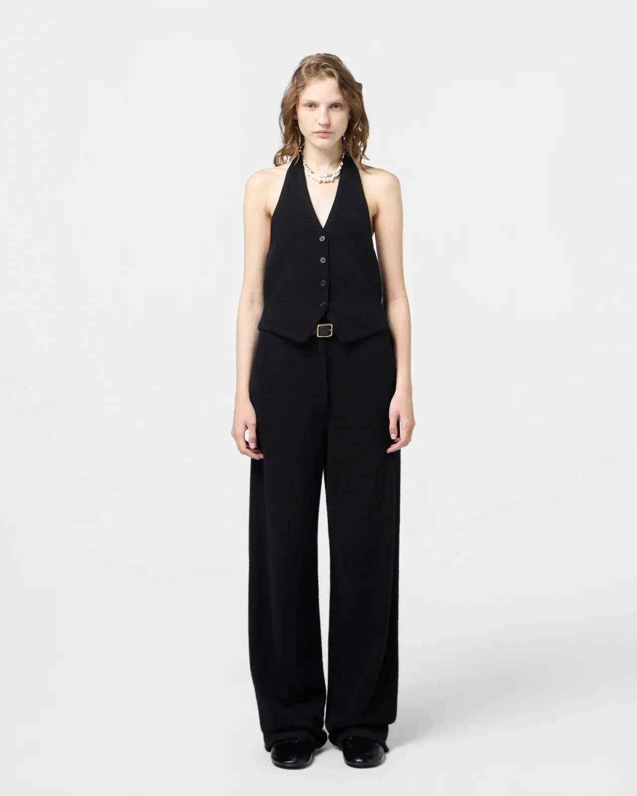 Office Attire Chic Look GUEST IN RESIDENCE TAILORED HALTER VEST