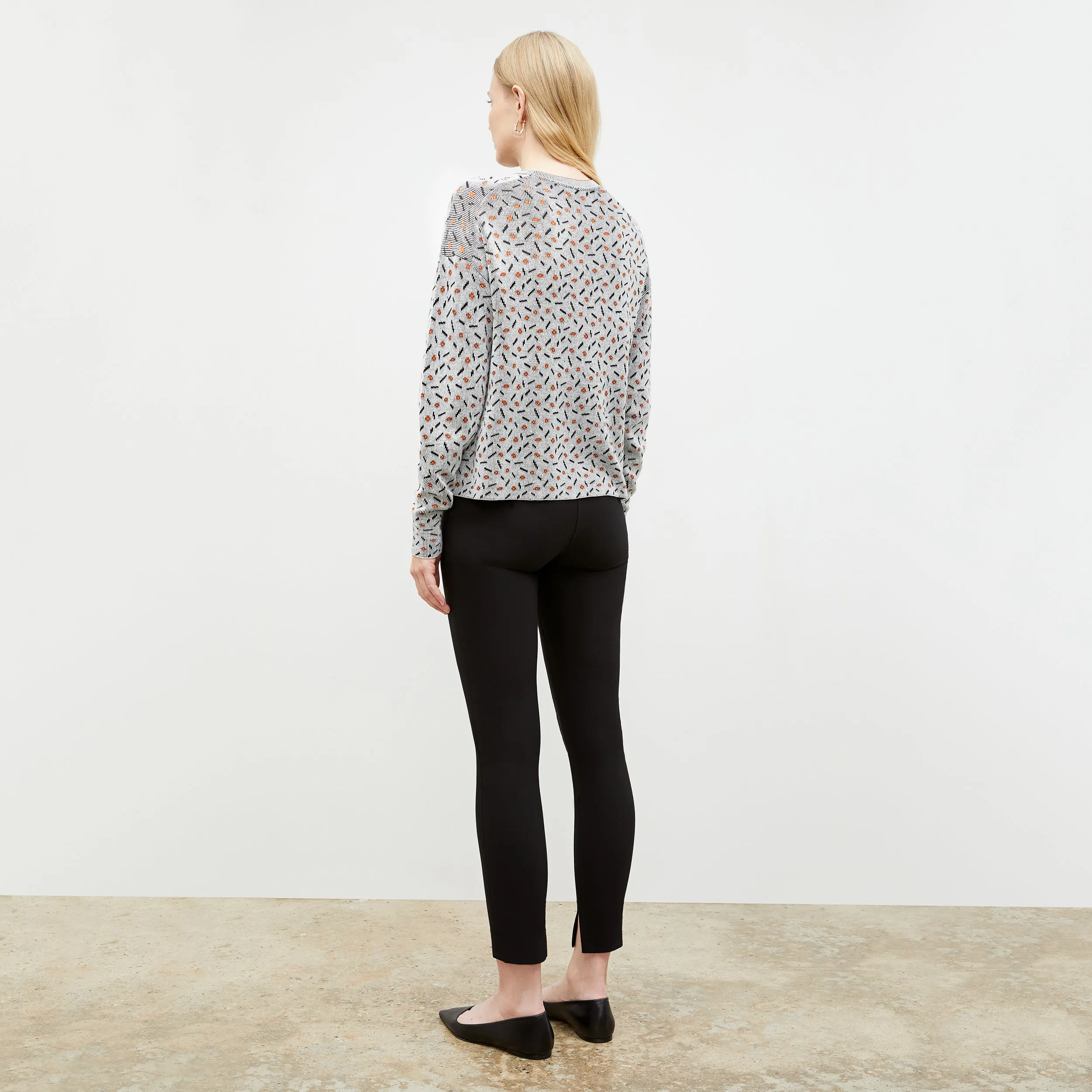 DurableWeave Tyler Pullover - Sprinkle Knit :: Brick / Black Grid Texture Fabric Stretch waistband