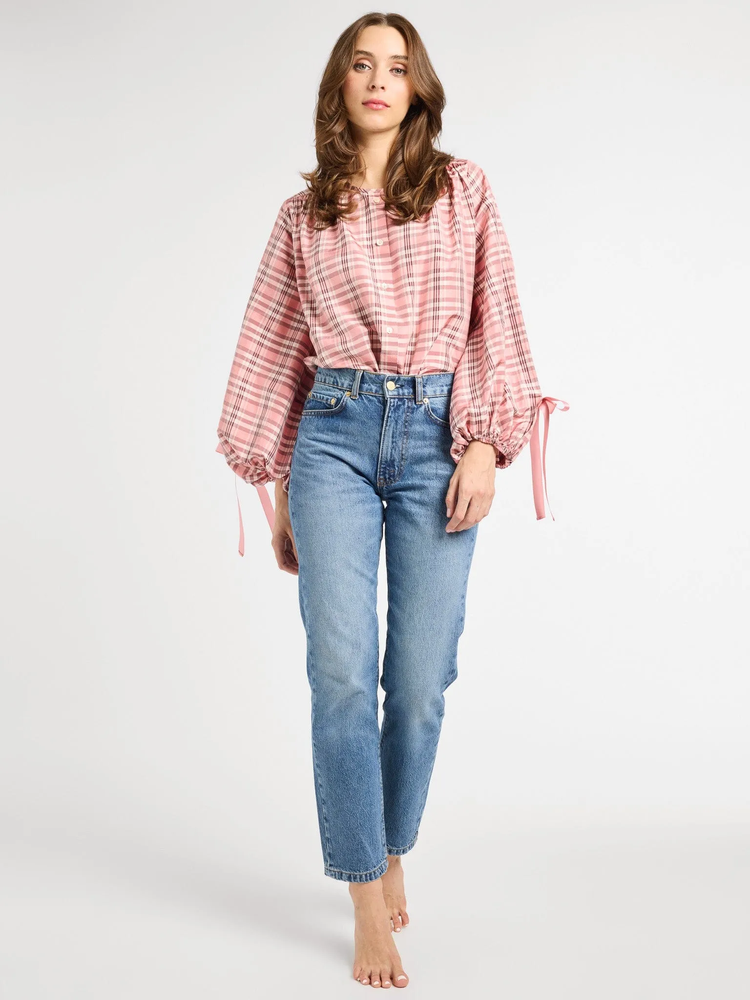 Ventilated Side Panels Cecily Top in Sugarplum Taffeta