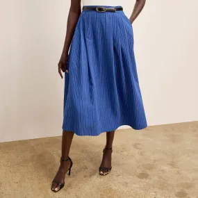 Easton Vacation Skirt - Soft Stripe :: River/Ivory Sporty Casual Elevated Casual