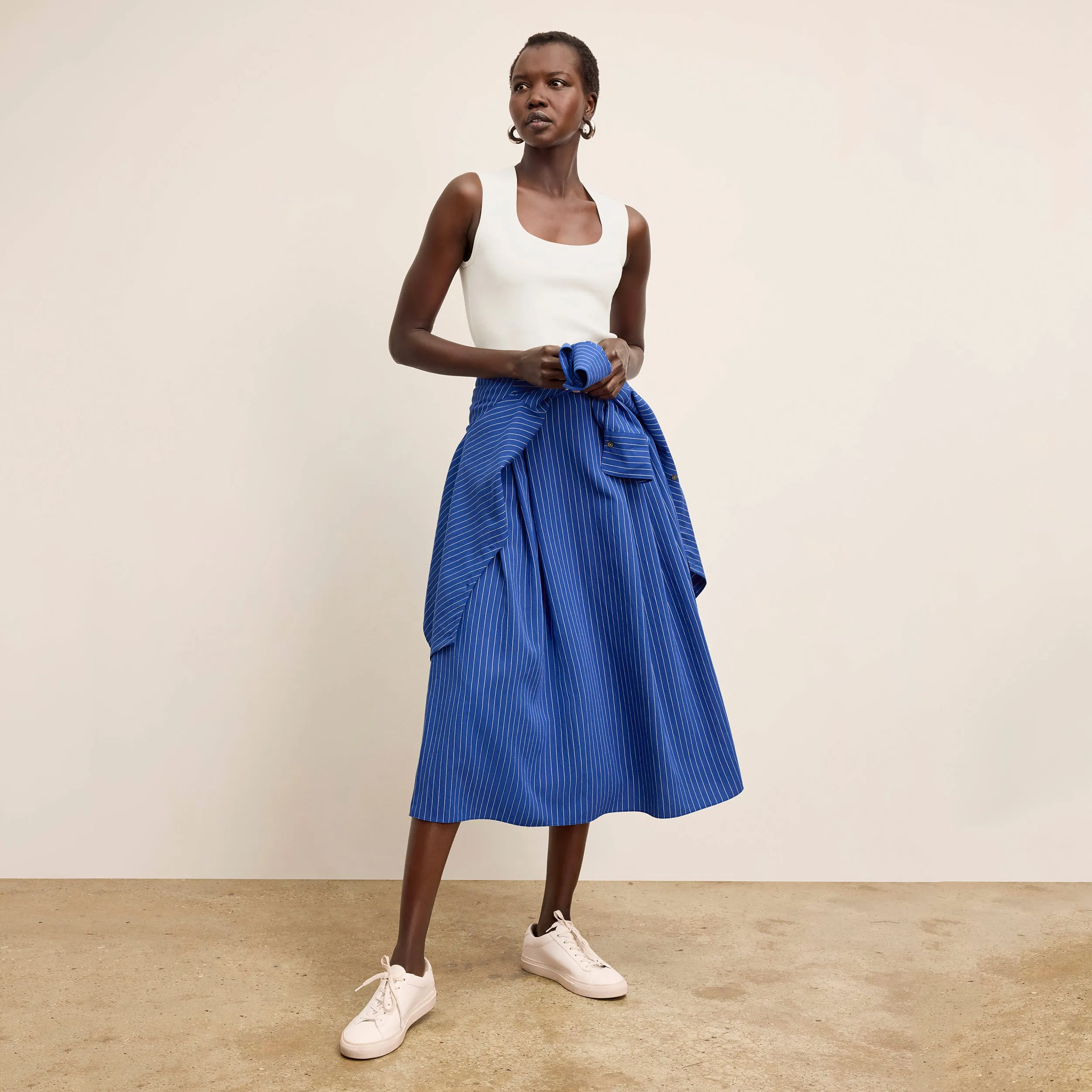 CarbonNeutral Production LightweightConstruction Easton Vacation Skirt - Soft Stripe :: River/Ivory