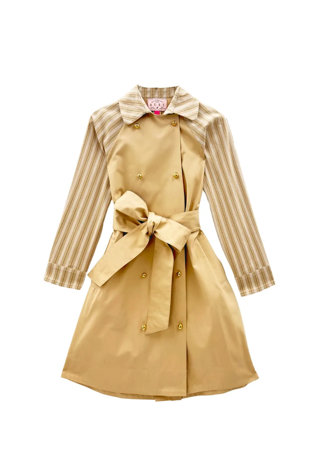 Lightweight Packability Buru x Kristin Kennedy Le Contrast Trench MIDI - Khaki Duet