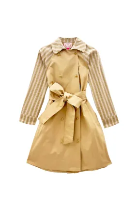 Lightweight Packability Buru x Kristin Kennedy Le Contrast Trench MIDI - Khaki Duet