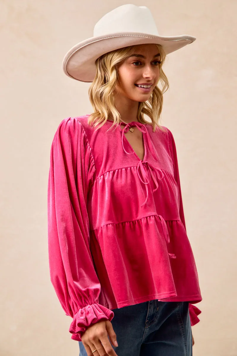 IT4450H-05 | CHRISTMAS THEME VELVET BOW TIED TOP Breathable Outer Shell