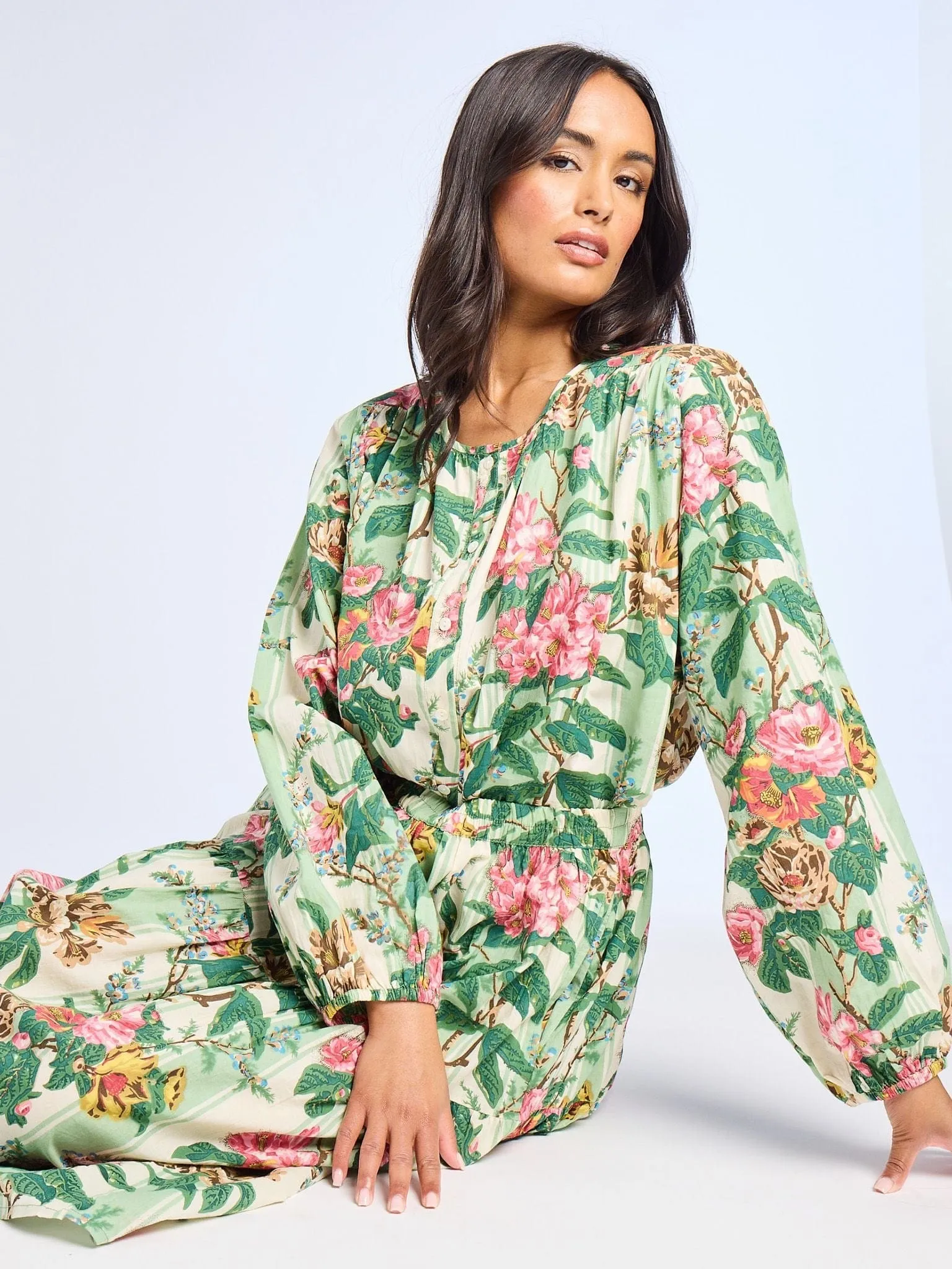 Paola Skirt in Garden Stripe Stretchy Weekend Style