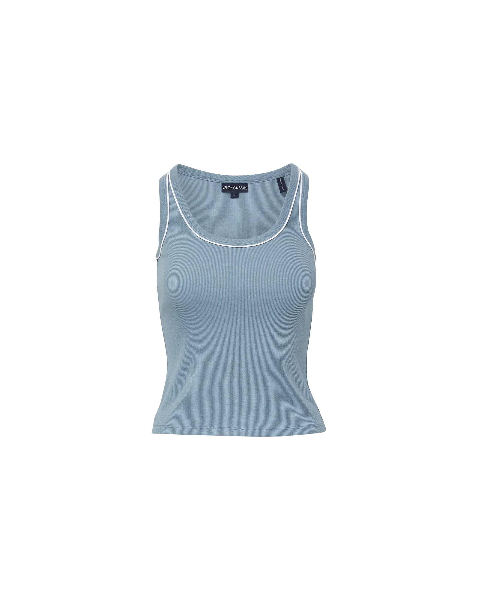 VERONICA BEARD BIRKE TANK WITH CONTRAST PIPING EcoFriendly Manufacturing