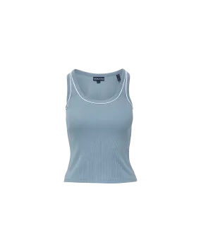 VERONICA BEARD BIRKE TANK WITH CONTRAST PIPING EcoFriendly Manufacturing