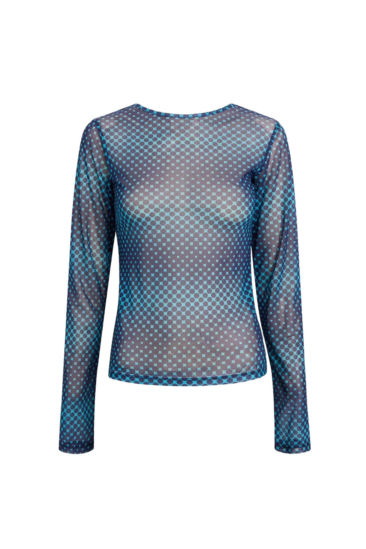 LONG SLEEVE TEE - WARPED DOT COBALT Perfect Fit