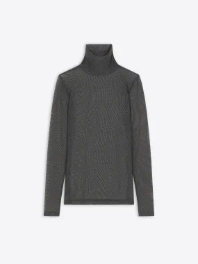 Printed turtleneck tee Simple Cut WrinkleFree Fabric