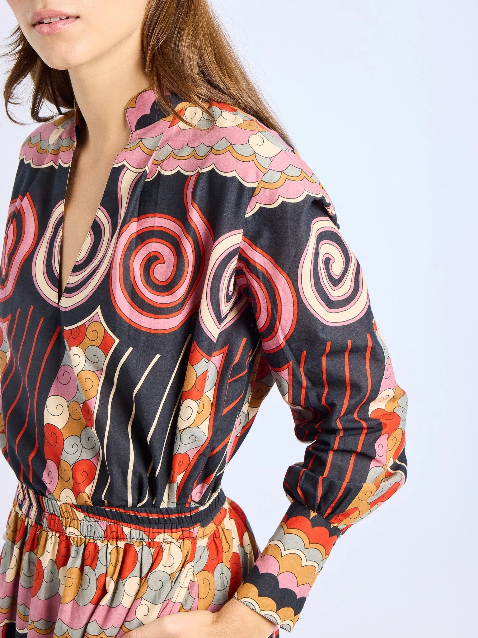 Sweat Absorbent Inner Layer Freya Top in Maar Print