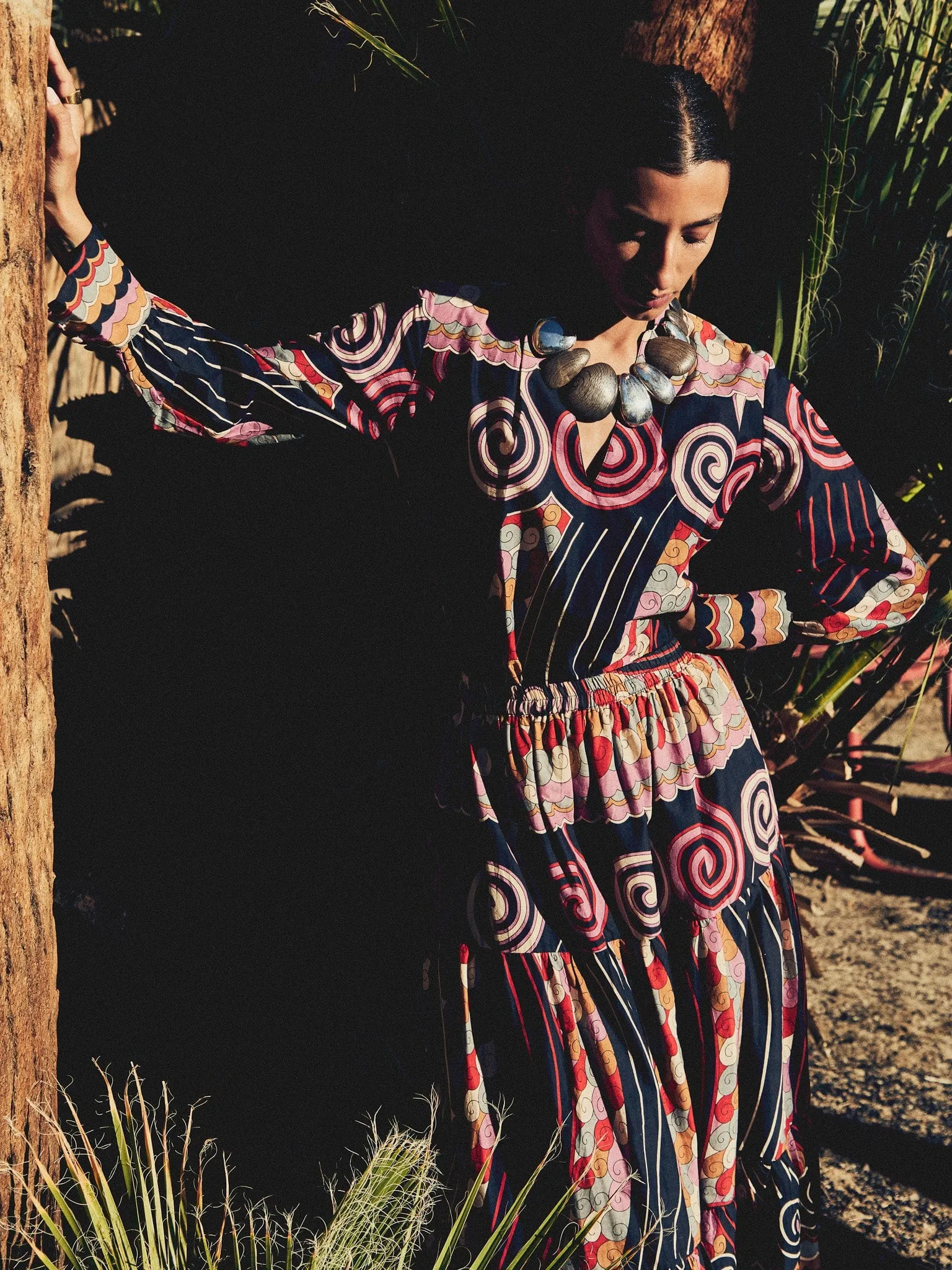 Freya Top in Maar Print Recycled Polyester Material All-Purpose