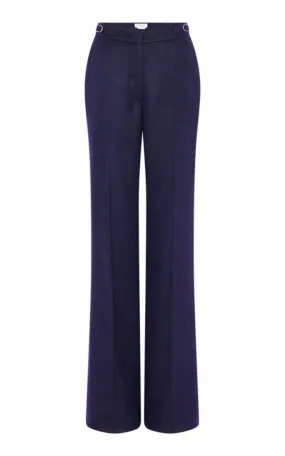 Vesta Pant in Navy Winter Silk Bound Edges
