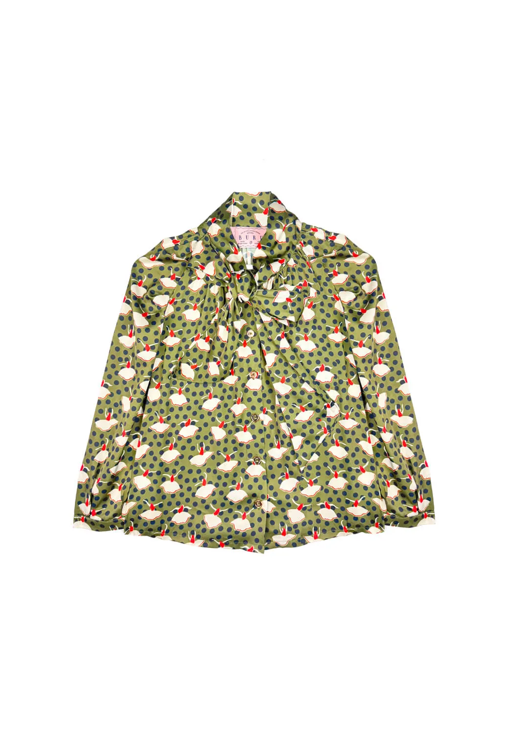 Big Bow Blouse -Dancing Ladies Street Style V-neck Blouse