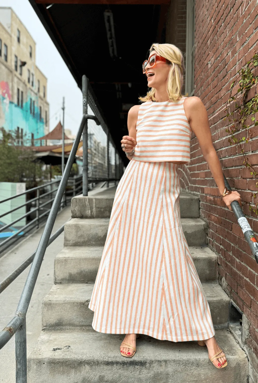 Guest Skirt - L'Orange Stripe Hidden Zip Pockets