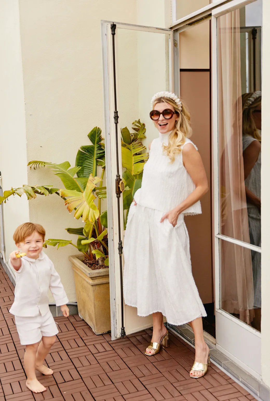 HighRiseWaist Gusseted Crotch SAMPLE - Polly Party Skirt - White Fringe