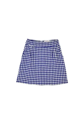 Blackout fabric BF Maggie Mini Skirt - Blue Houndstooth