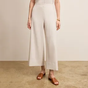 SoftTouchBrushedInterior FrictionFreeNeckline Elena Culotte - Everyday Crepe with Topstitch :: Eggshell
