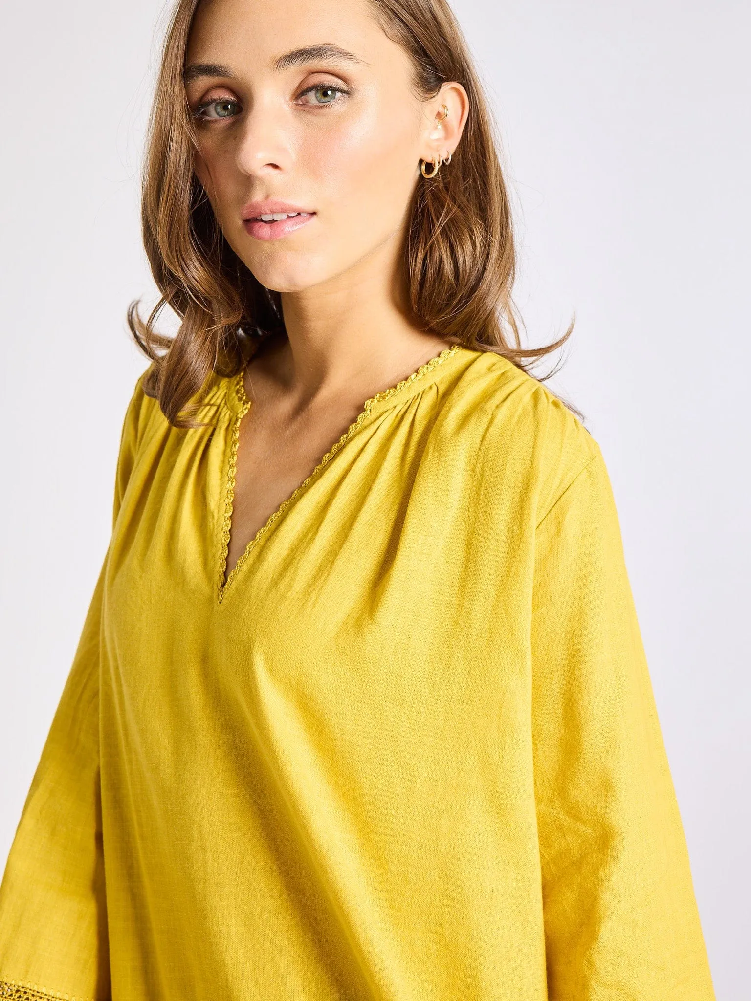 3D Spacer Fabric Elsie Top in Marigold