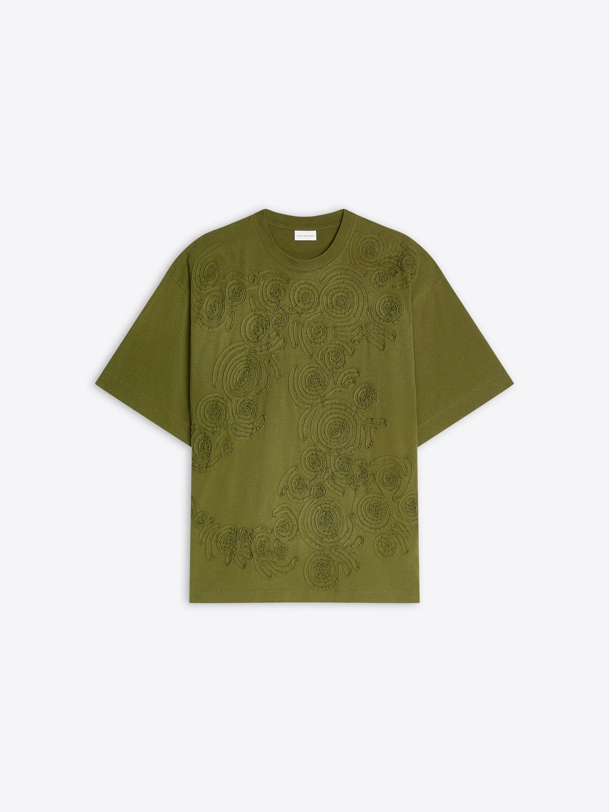 ContrastTipping Embroidered cotton tee