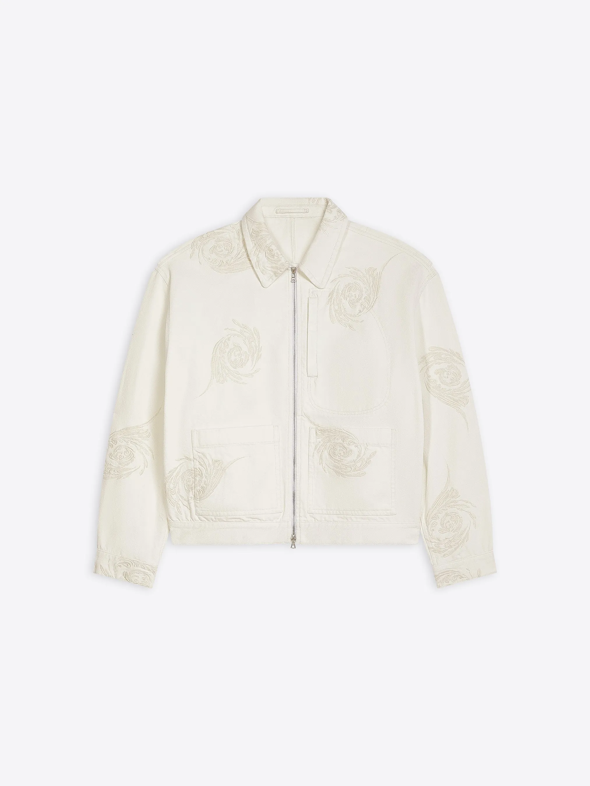 Embroidered denim jacket Organic Cotton Blend