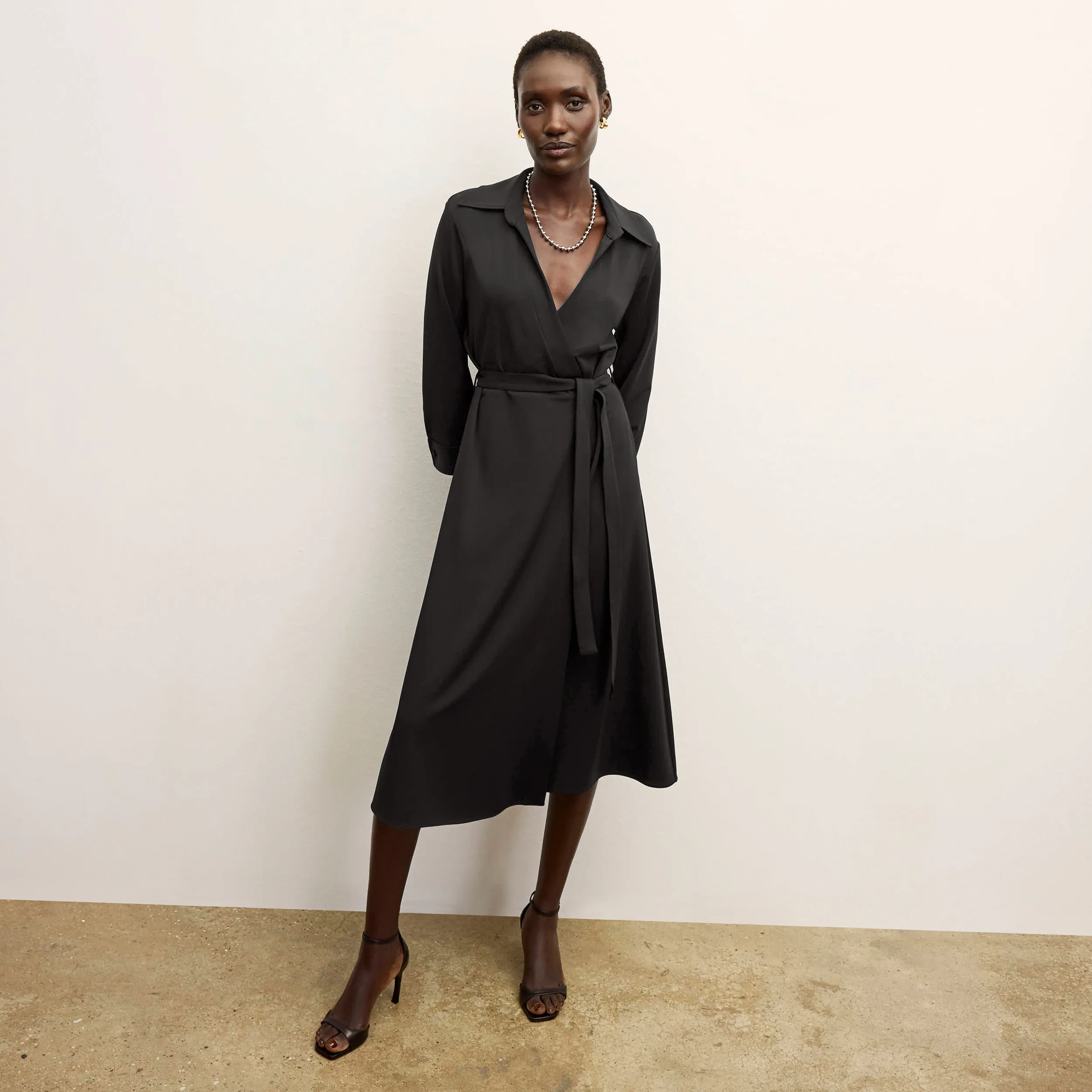 MultiLayer Stitching Emmett Dress - Italian Jersey :: Black