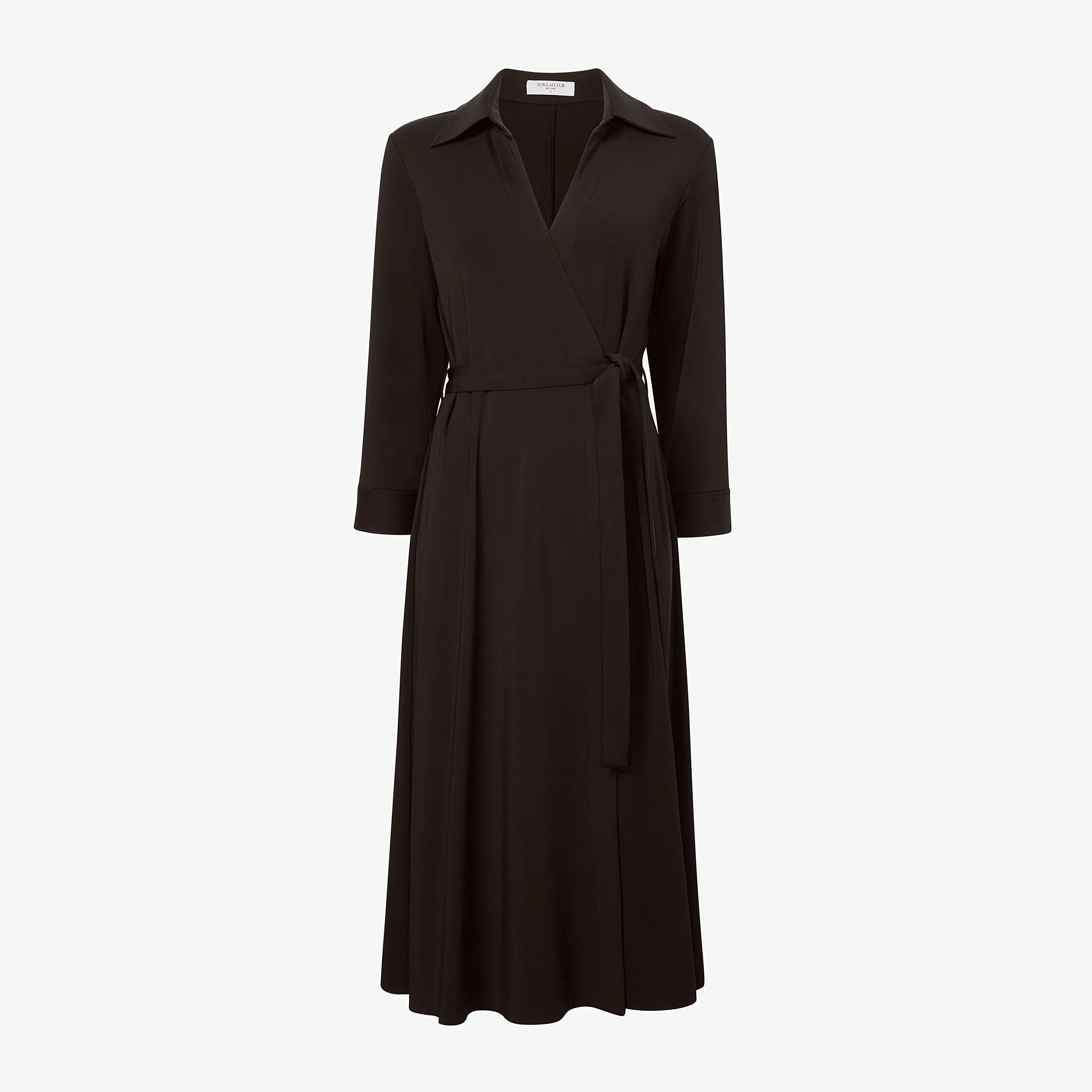 Ribbed collar Emmett Dress - Italian Jersey :: Black