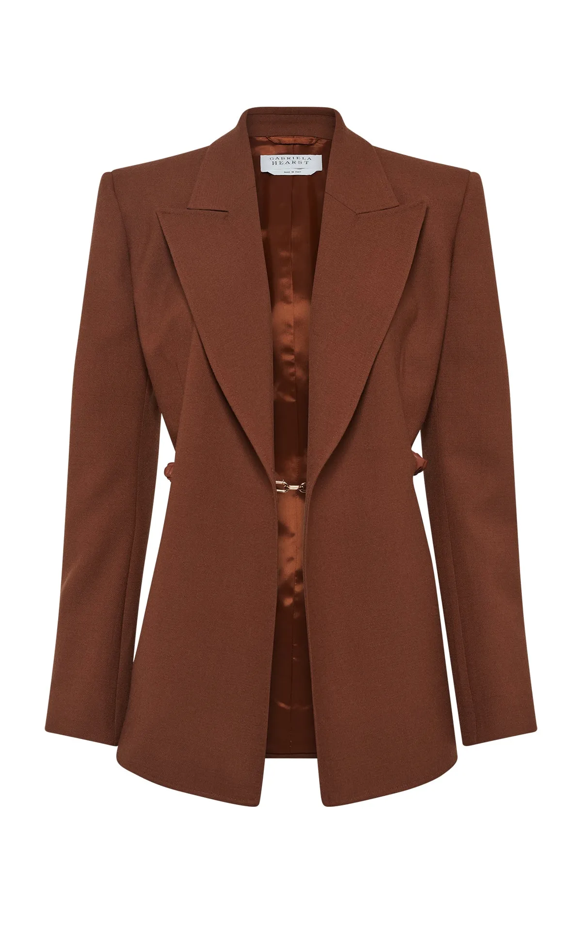 Epona Chain Blazer in Cognac Recycled Virgin Wool AbrasionResistant Edging