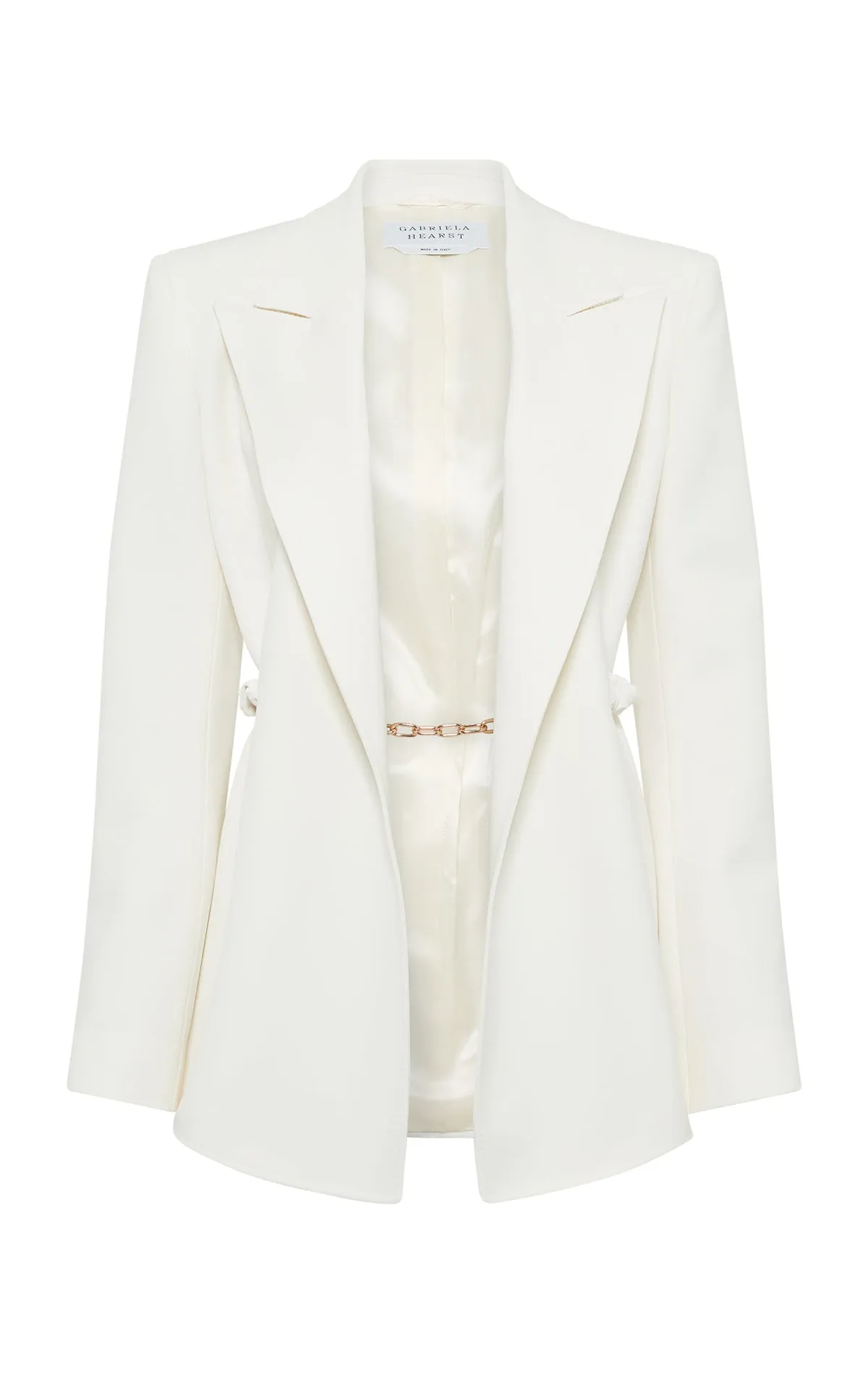 Epona Chain Blazer in Ivory Recycled Virgin Wool Versatile Layering Classic Style