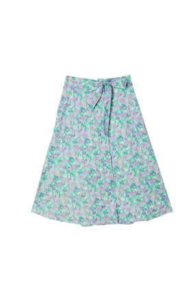 Odor Control Technology SAMPLE - Poolside Wrap Skirt - Lilac Daisy
