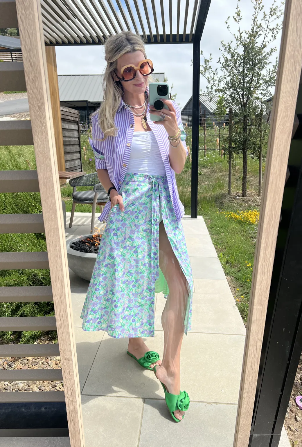 Relax Fit SAMPLE - Poolside Wrap Skirt - Lilac Daisy