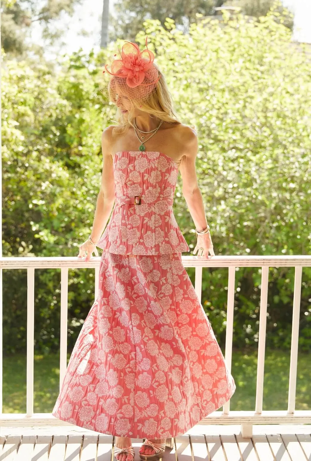 Microfiber Technology Run for the Roses Guest Skirt - Coral