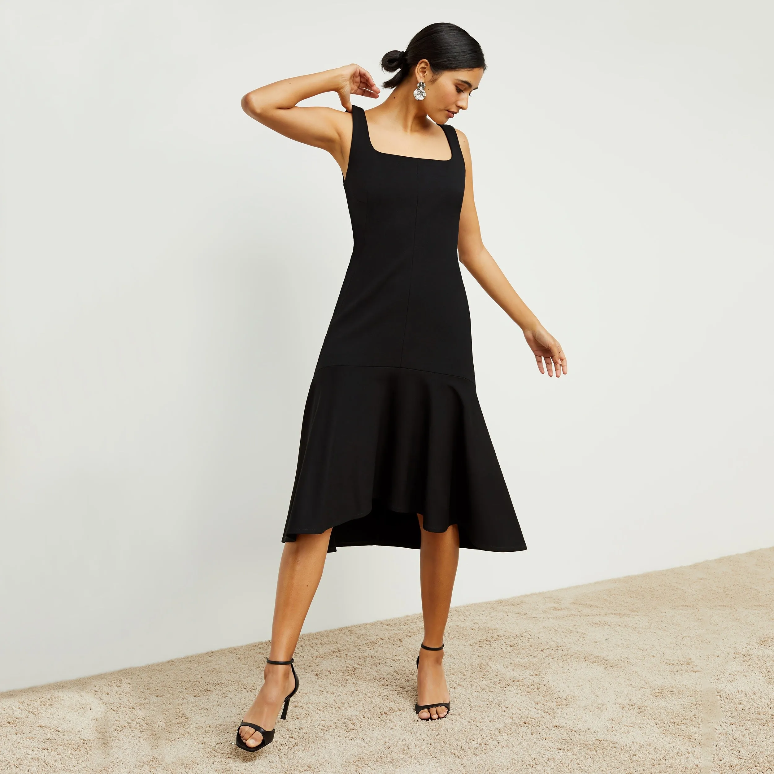 James Dress - Washable Ponte :: Black Anti Static Treatment Minimalist Silhouette