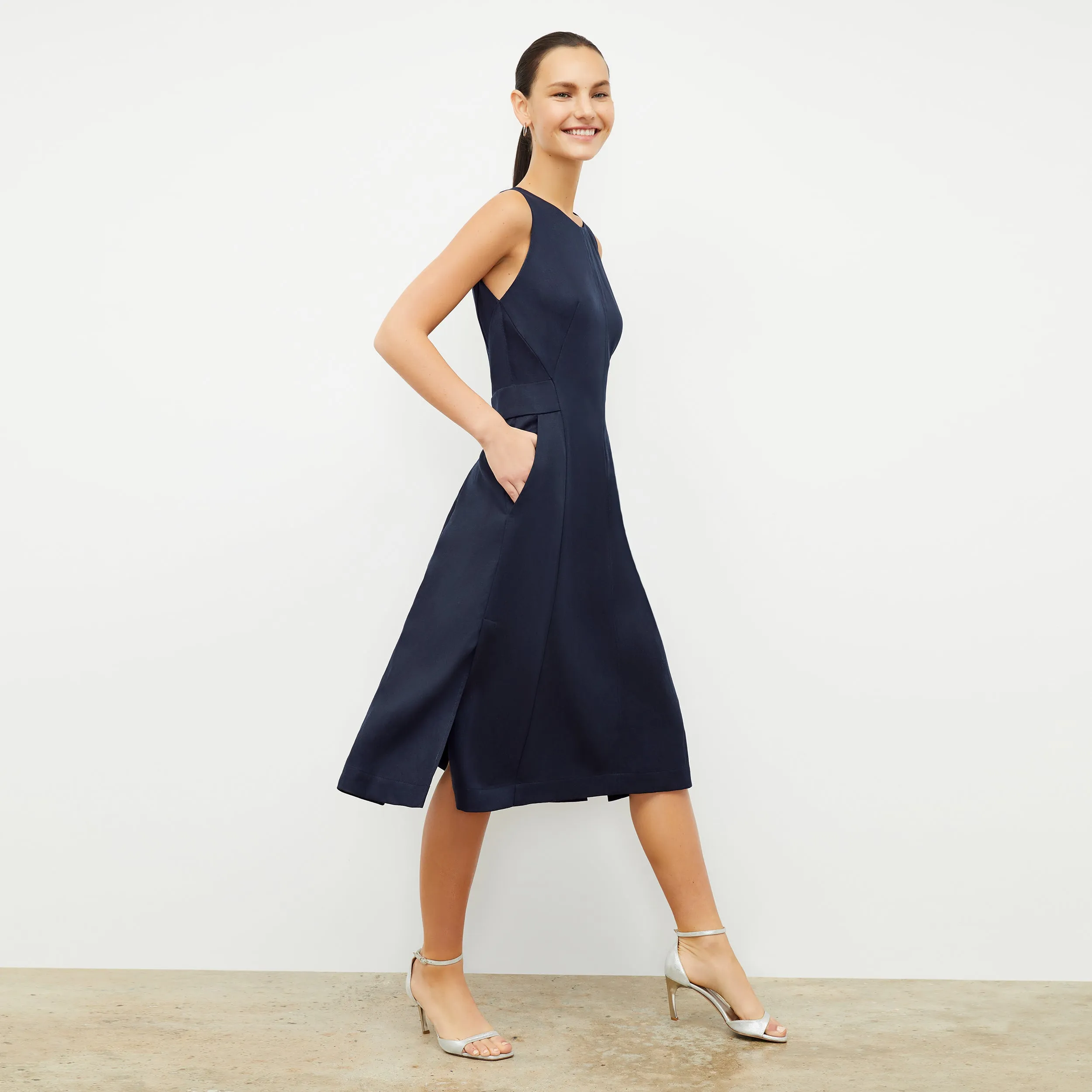 Estela A-Line Dress - Everyday Twill :: Night UV Protective Coating