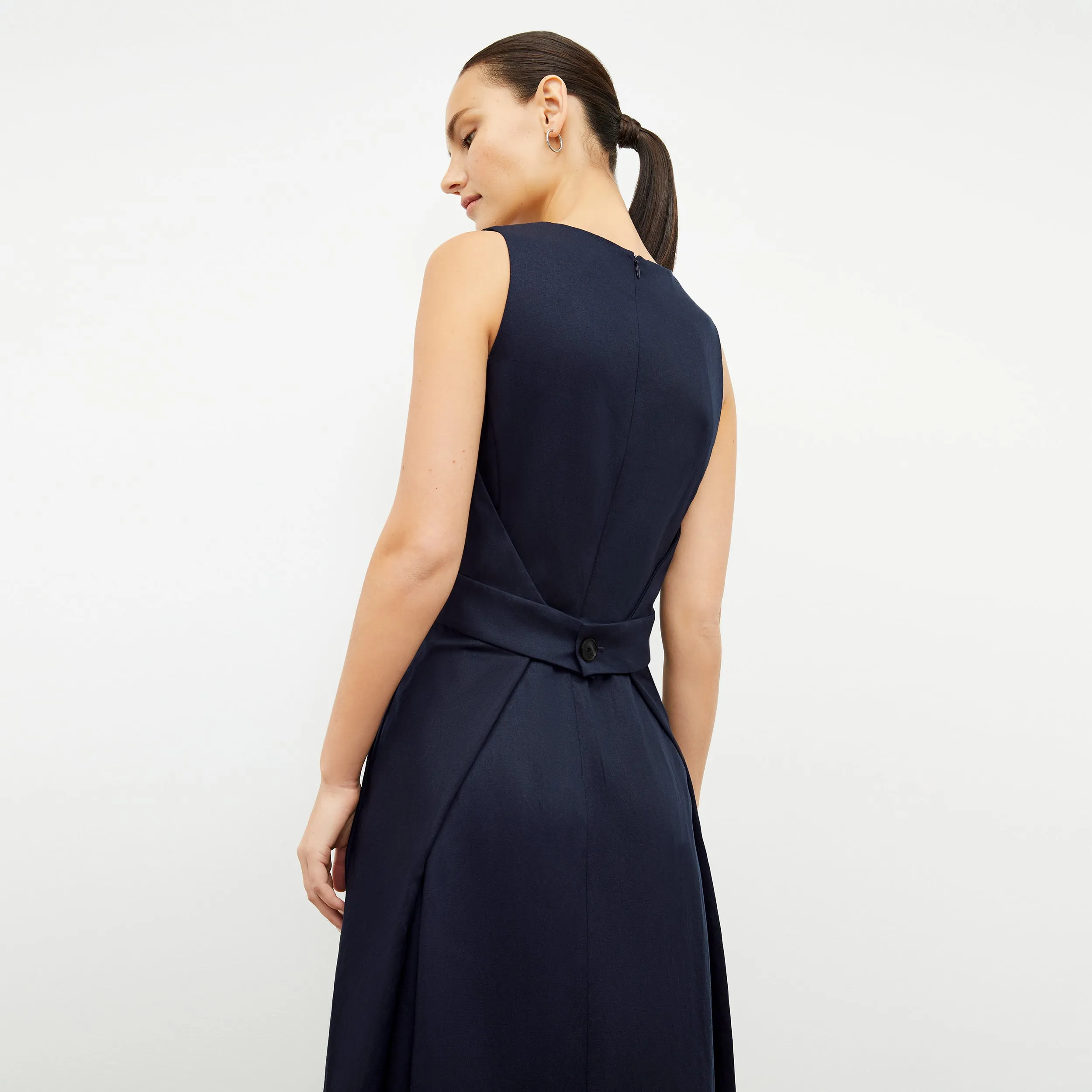 Estela A-Line Dress - Everyday Twill :: Night MultipanelLayout Layered Collar System