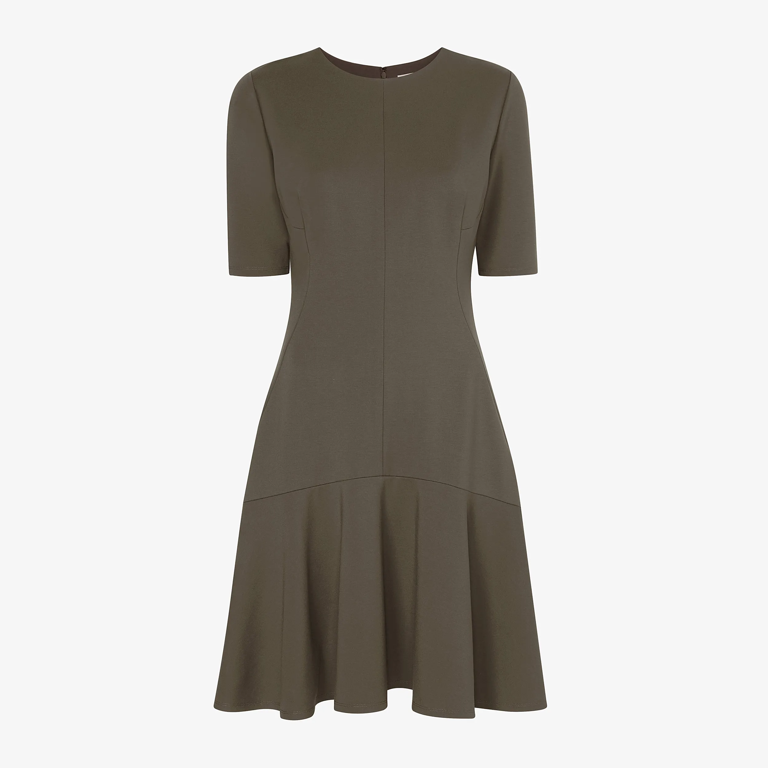 Gina Dress - Butter Ponte :: Ash Bound Edges BondedShoulder