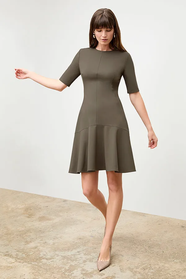 Gina Dress - Butter Ponte :: Ash AntiStatic Material DurableBlend