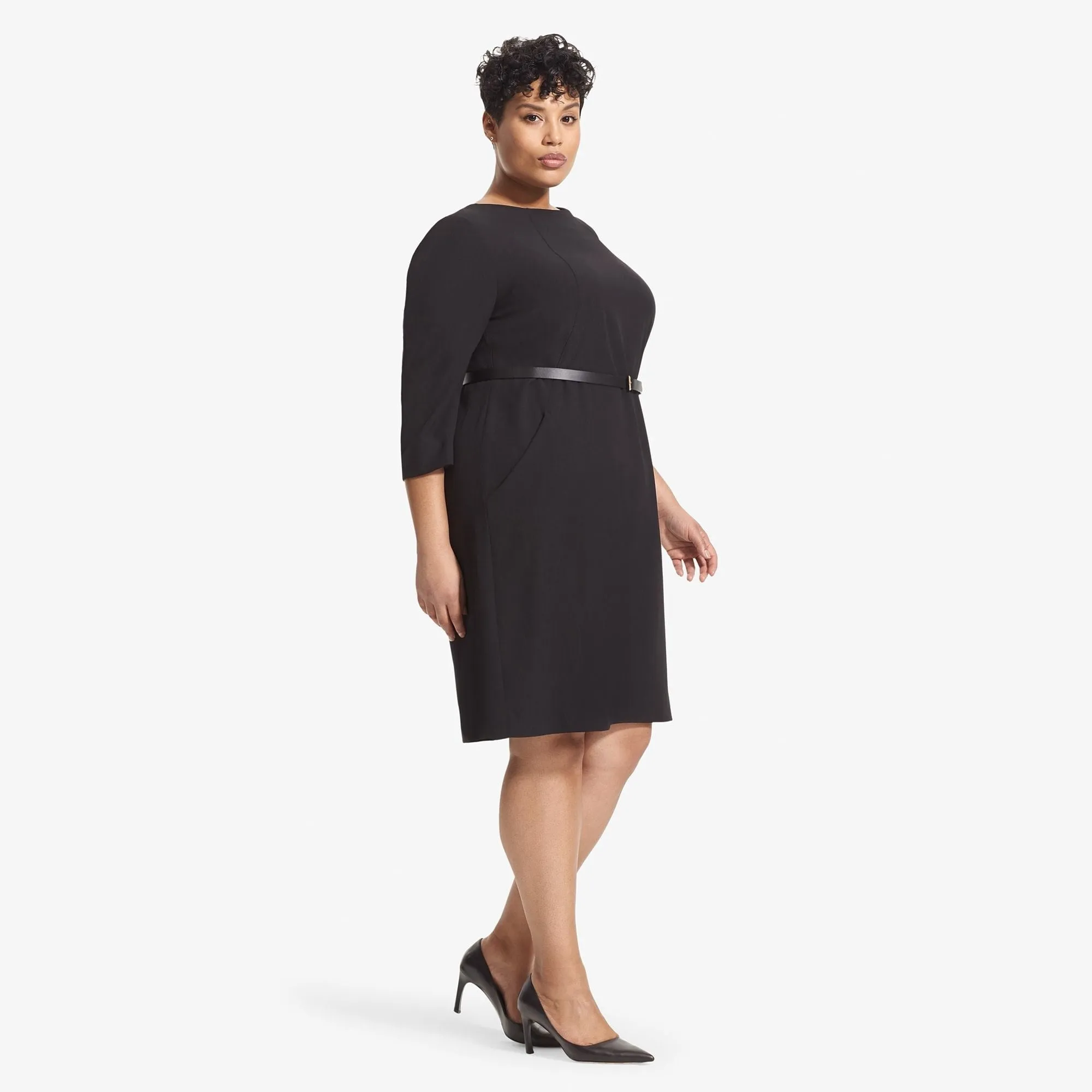 Flatlock Seam Etsuko Dress :: Black