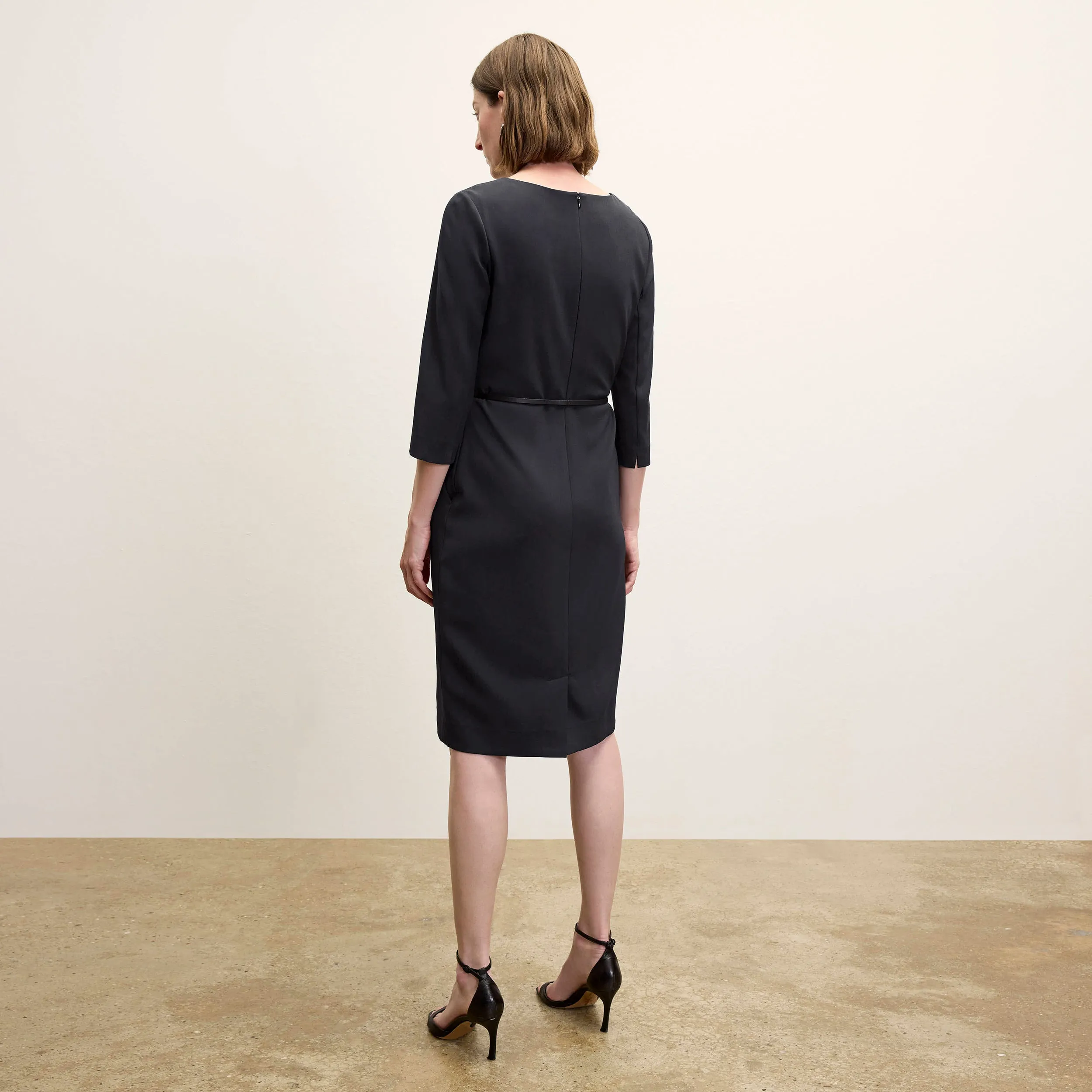 Etsuko Dress - Recycled WonderTex :: Black NonIrritating Seams Easy Fit