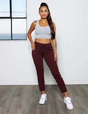 Casual Office Pull On Drawstring Cropped Trouser