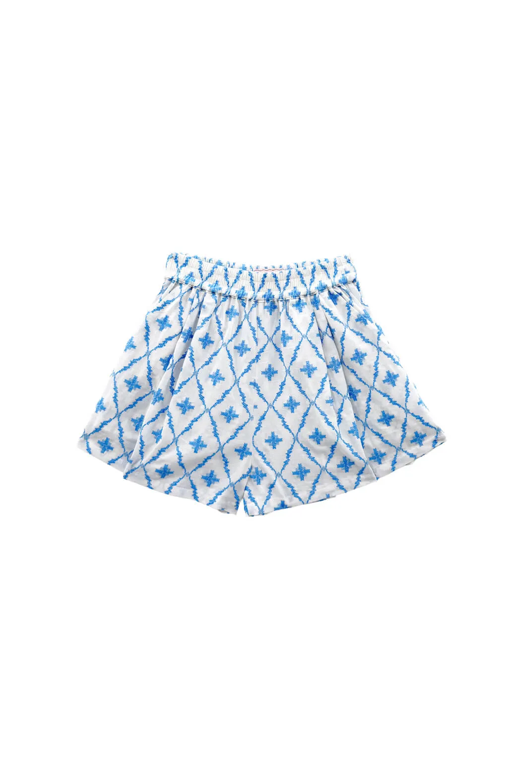 Luxurious Feel Everyday Shorts - Blue Embroidery