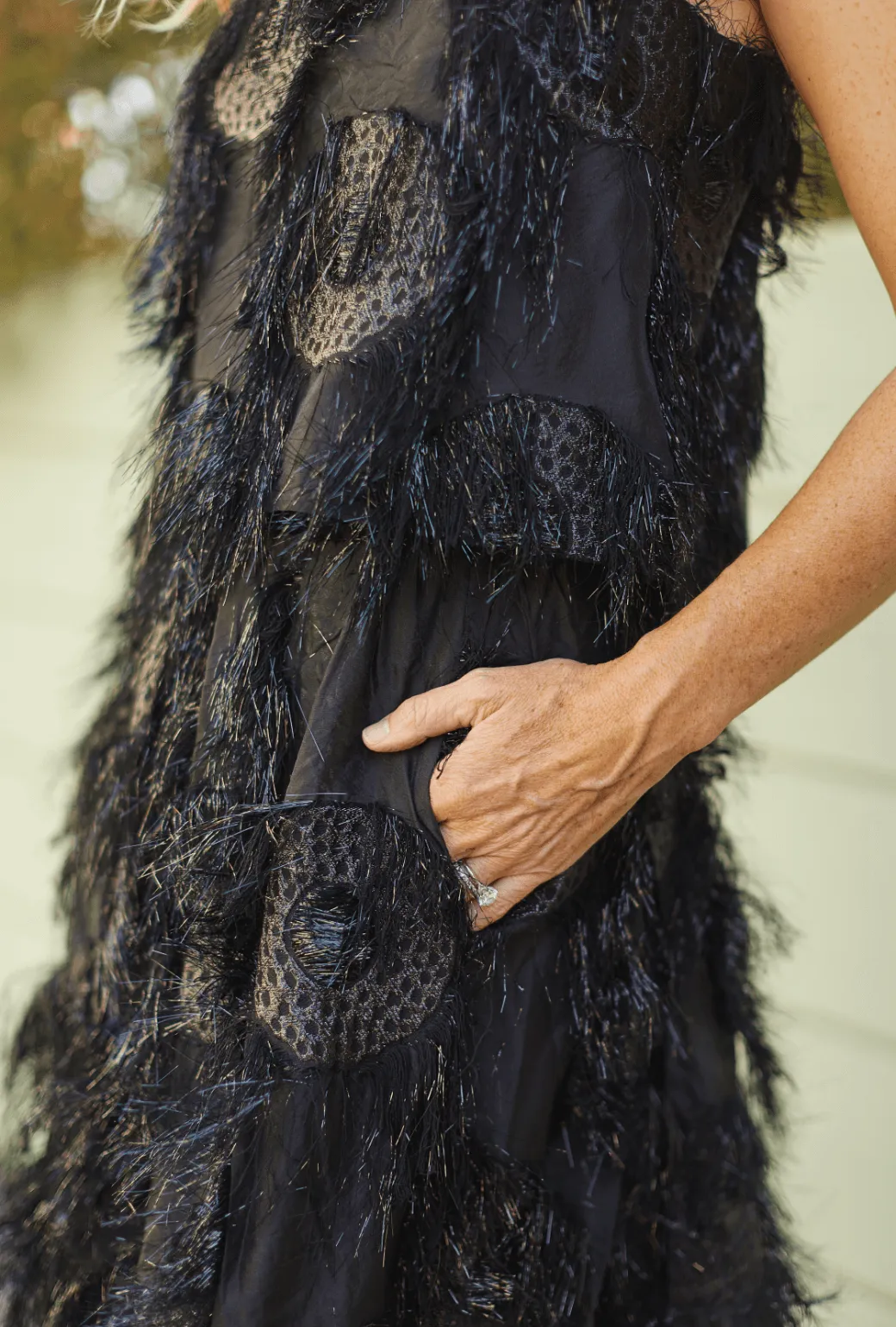 Stretchy Material SoftTouchFinish Eyelash Elastic Waist Skirt - Black