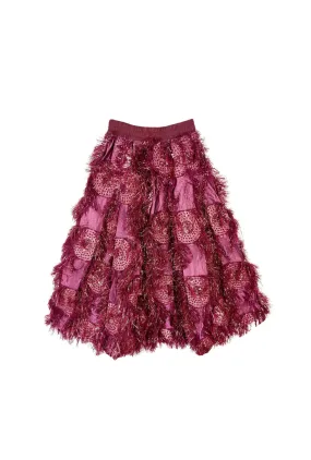Sporty Style Eyelash Skirt - Bordeaux Eyelash