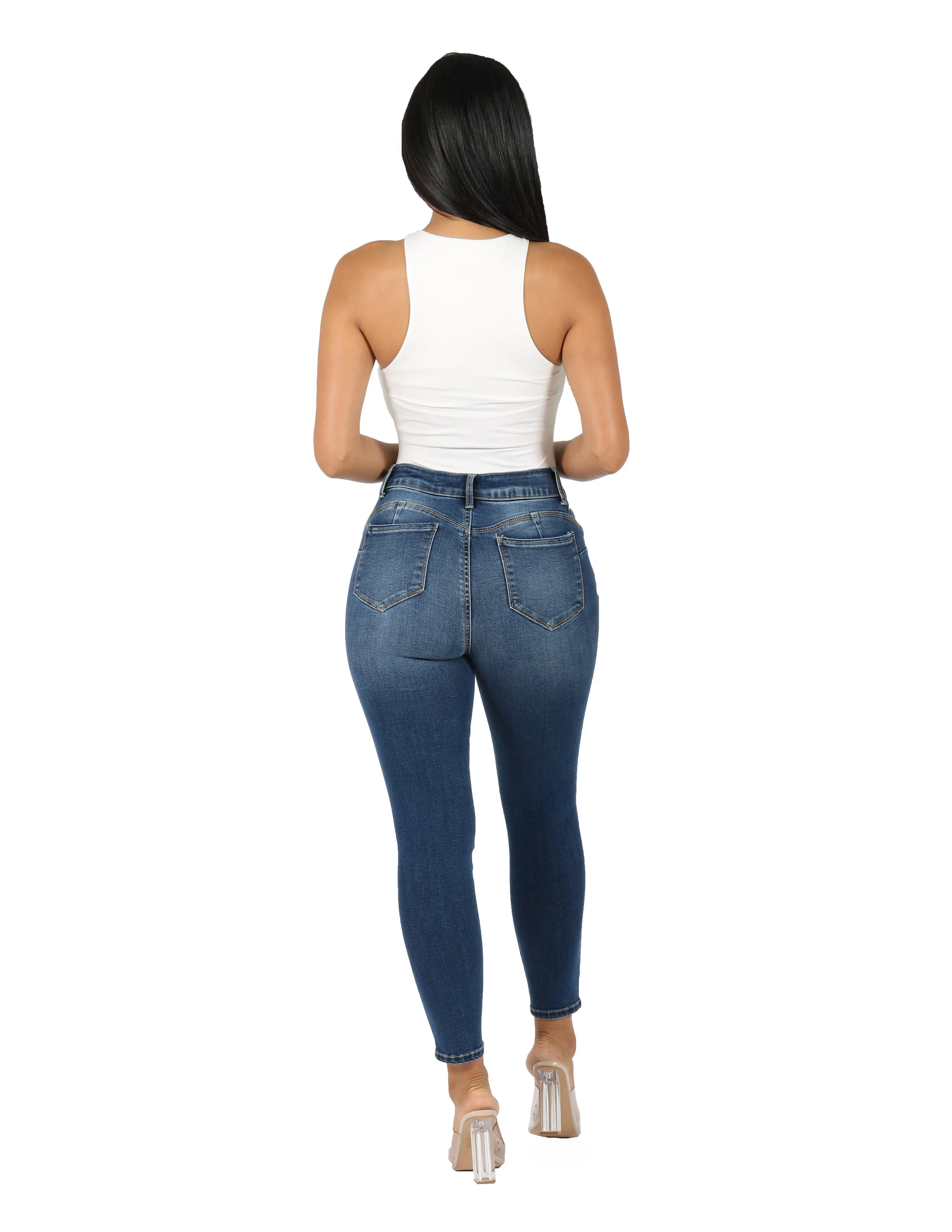 Push Up Skinny Jeans Stretch Motion