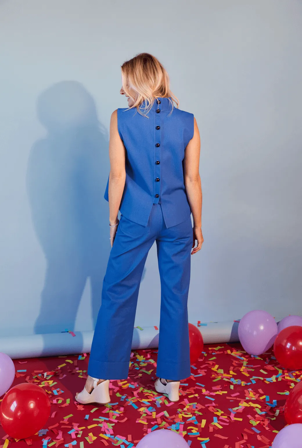 RecyclablePackaging Water Repellent Coating SAMPLE - Birthday Charlie Pant - Fading Denim