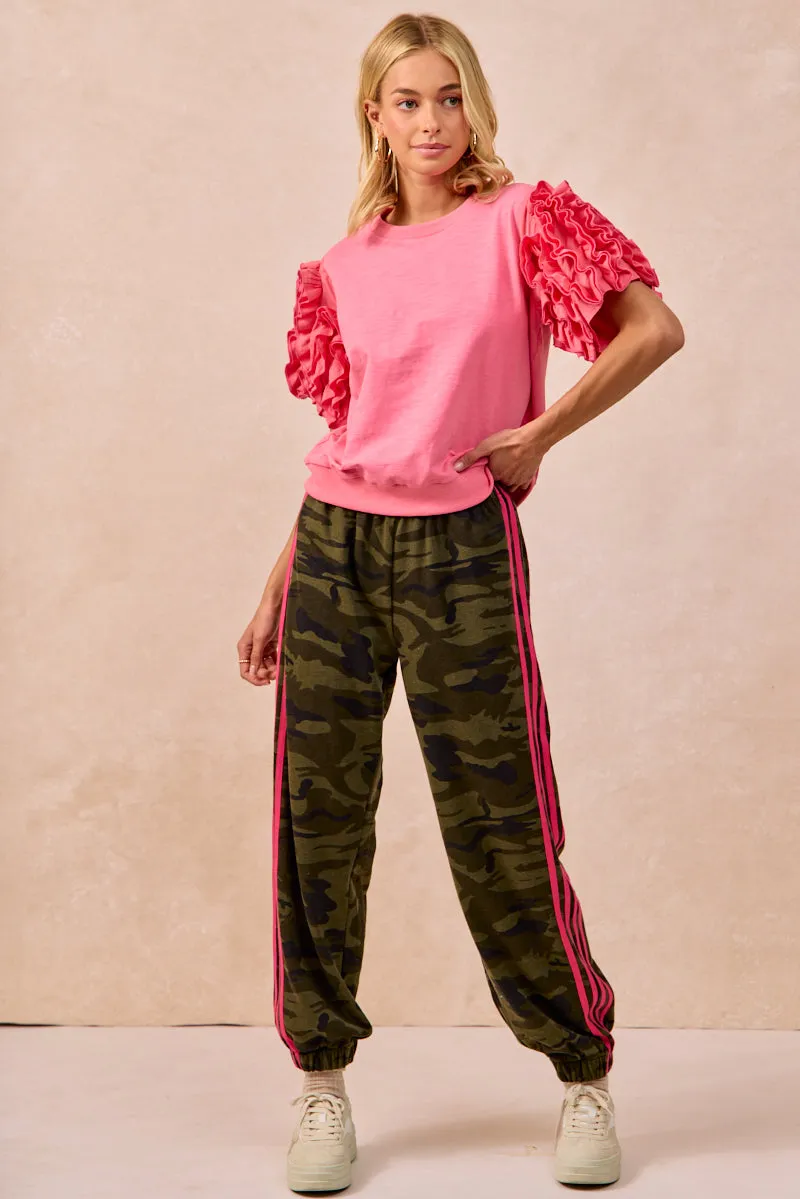 Versatile Waist IB1741-01 | SIDE LINES CAMOUFLAGE TRACK PANTS